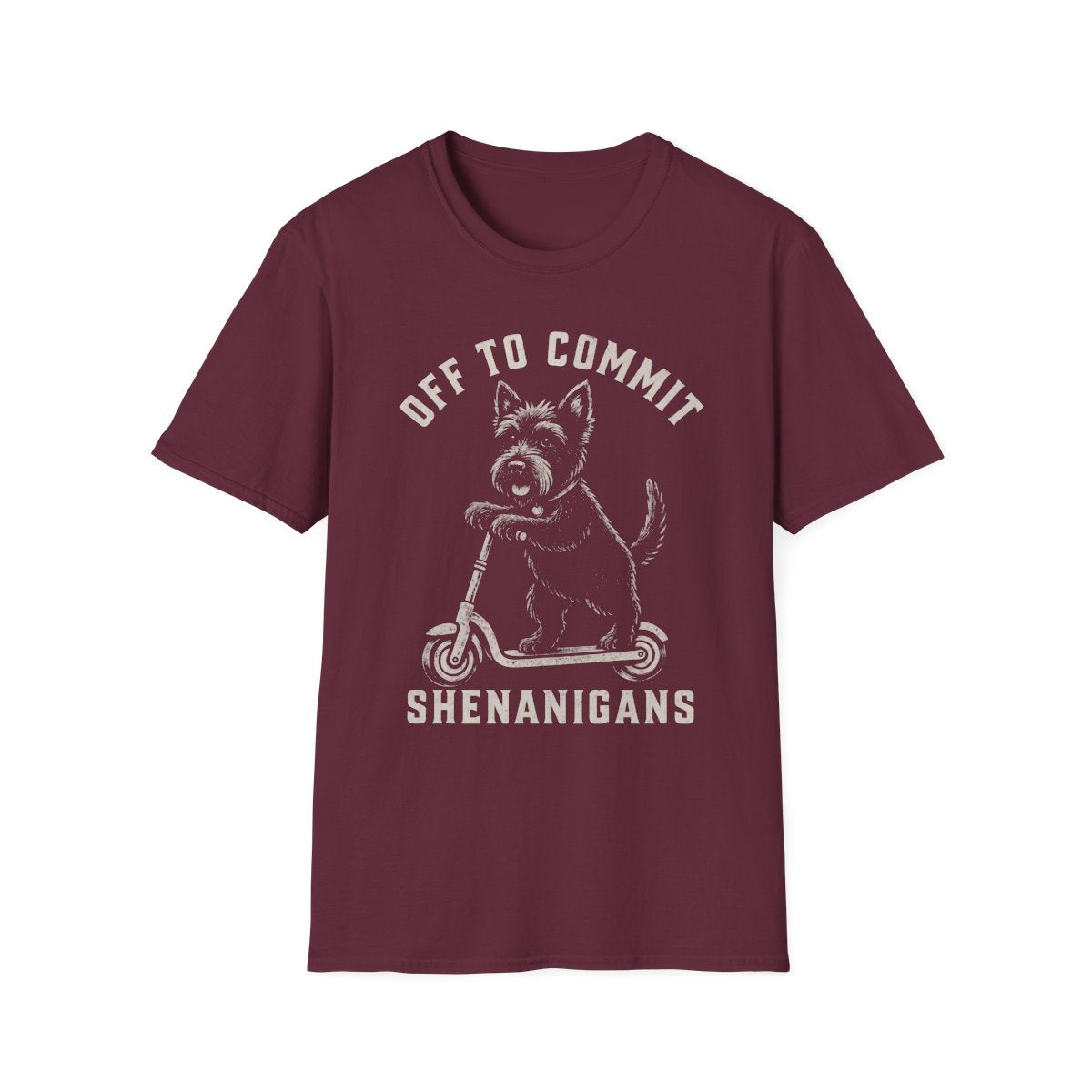 Scooter Scottish Terrier Tee - Maroon