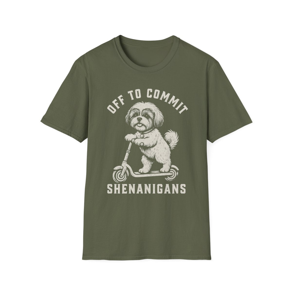 Scooter Shih Tzu Tee - Military Green