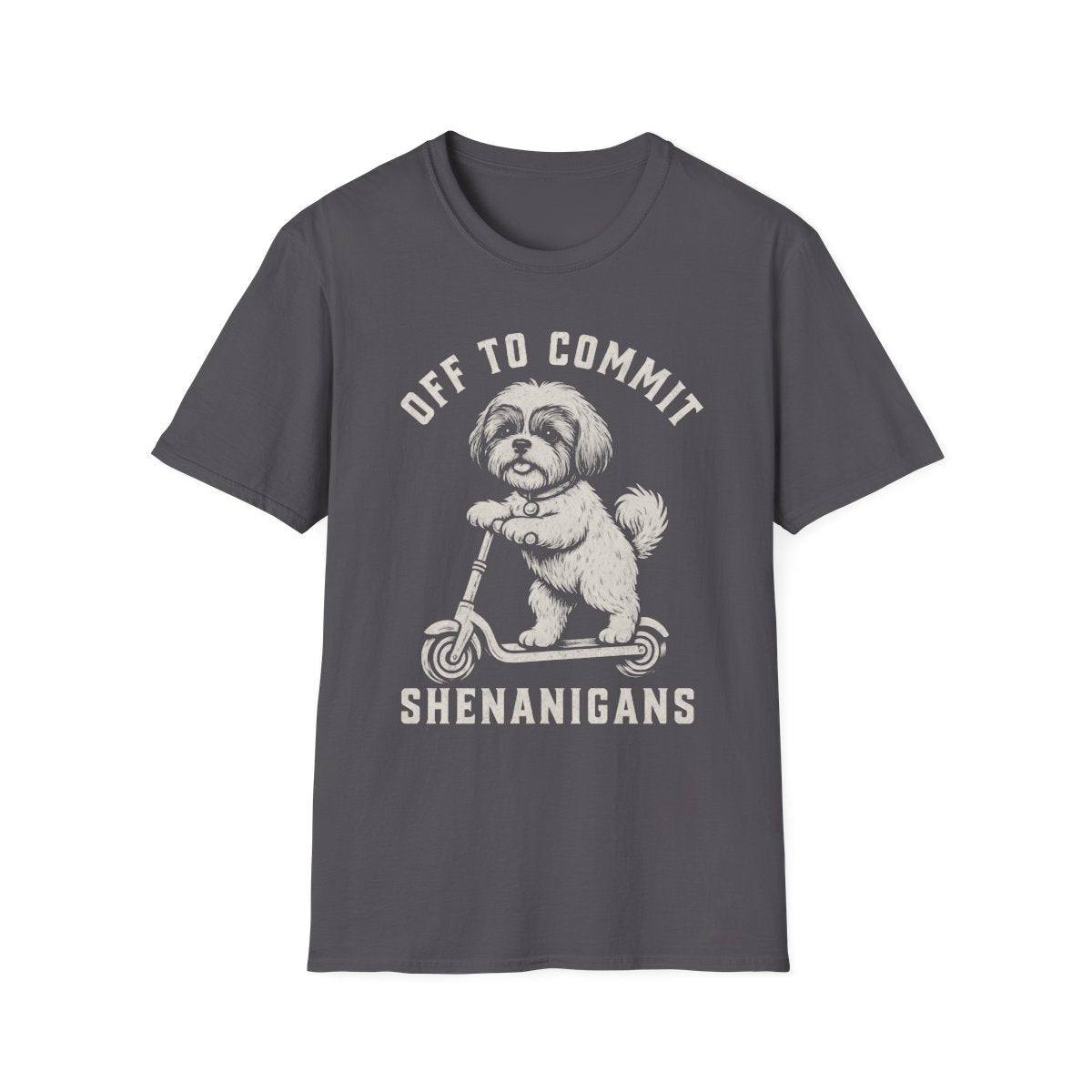 Scooter Shih Tzu Tee - Charcoal