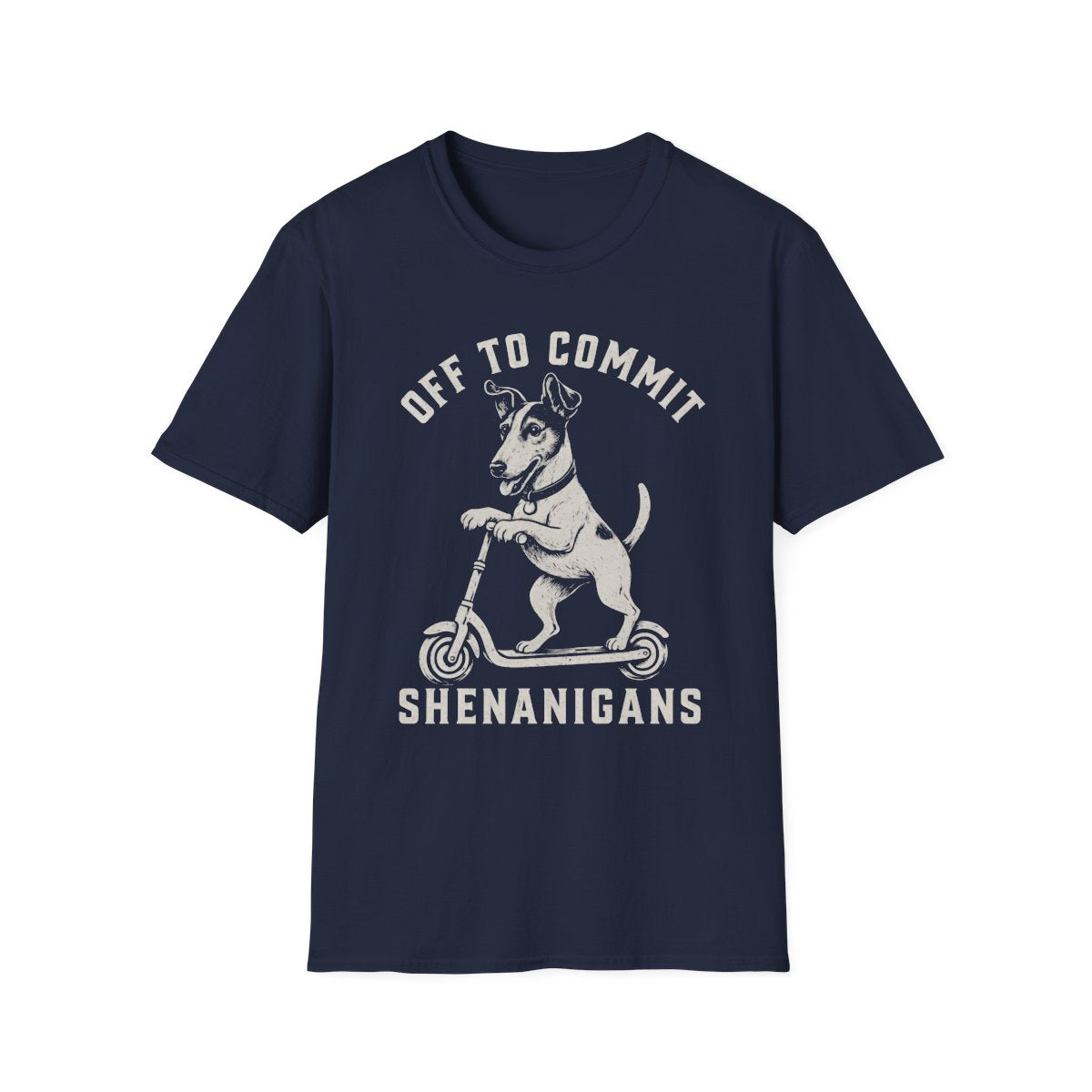 Scooter Smooth Fox Terrier Tee - Navy