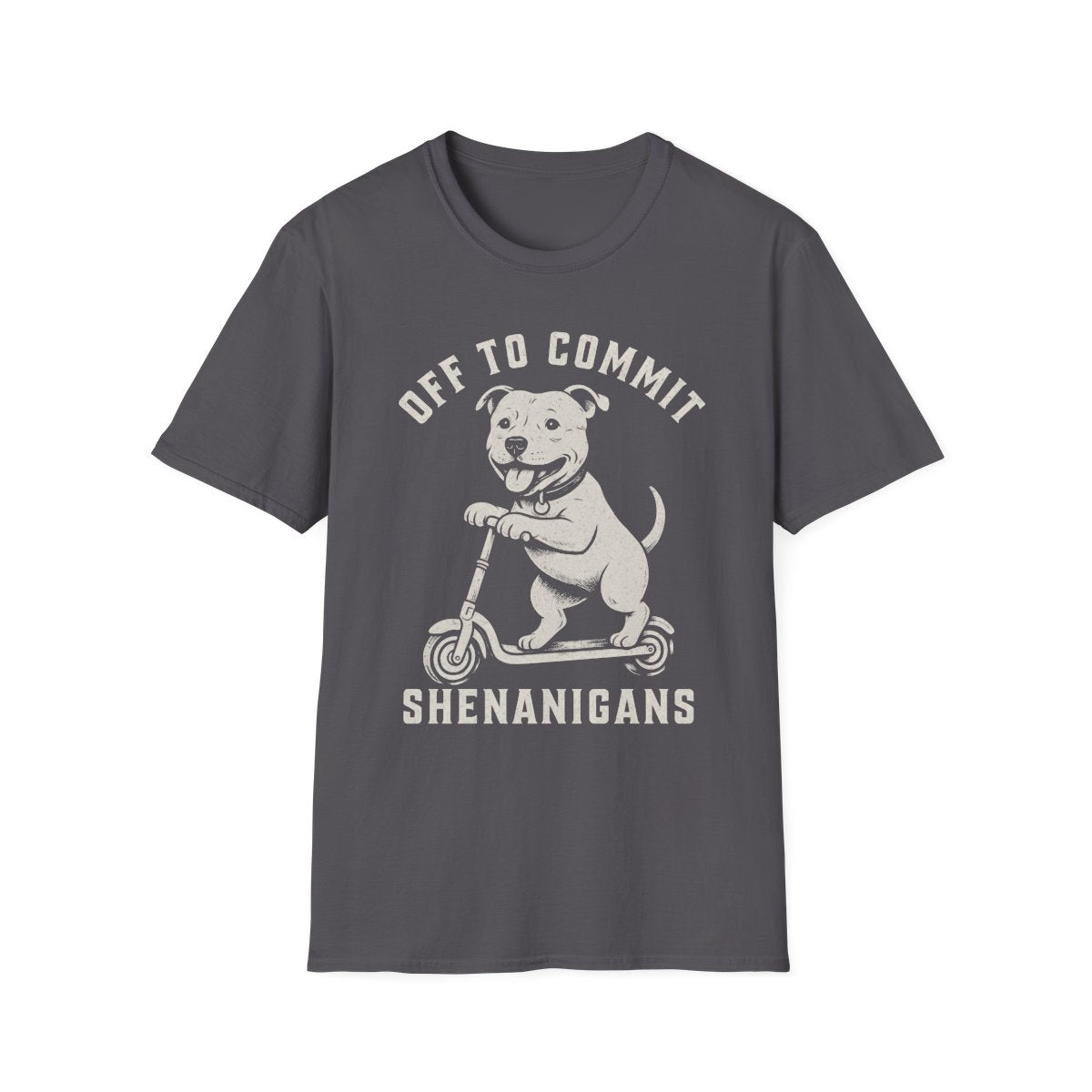 Scooter Staffordshire Bull Terrier Tee - Charcoal