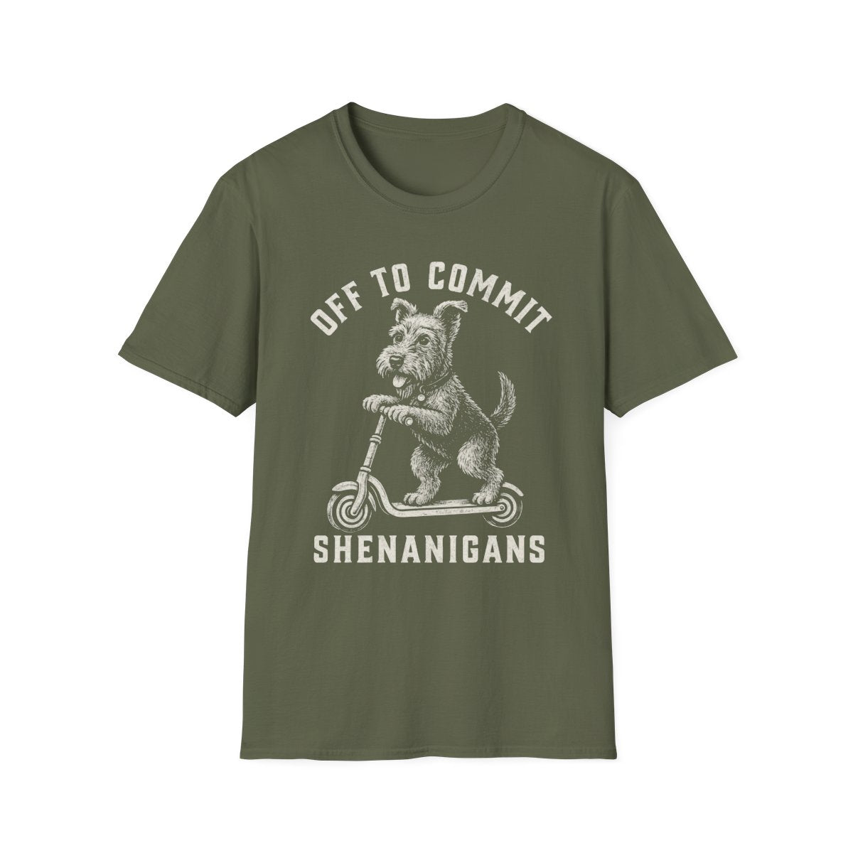 Scooter Welsh Terrier Tee - Military Green
