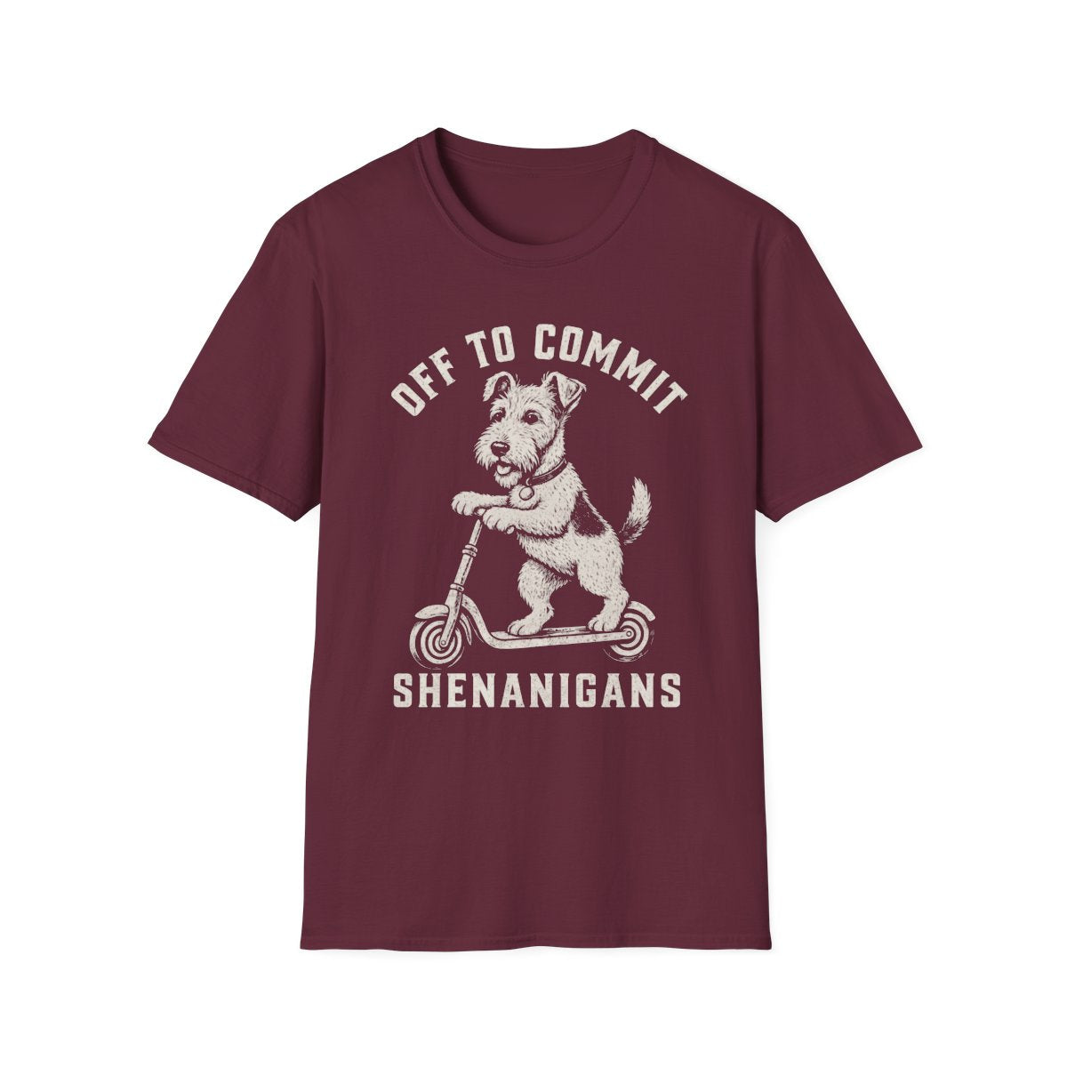 Scooter Wire Fox Terrier Tee - Maroon