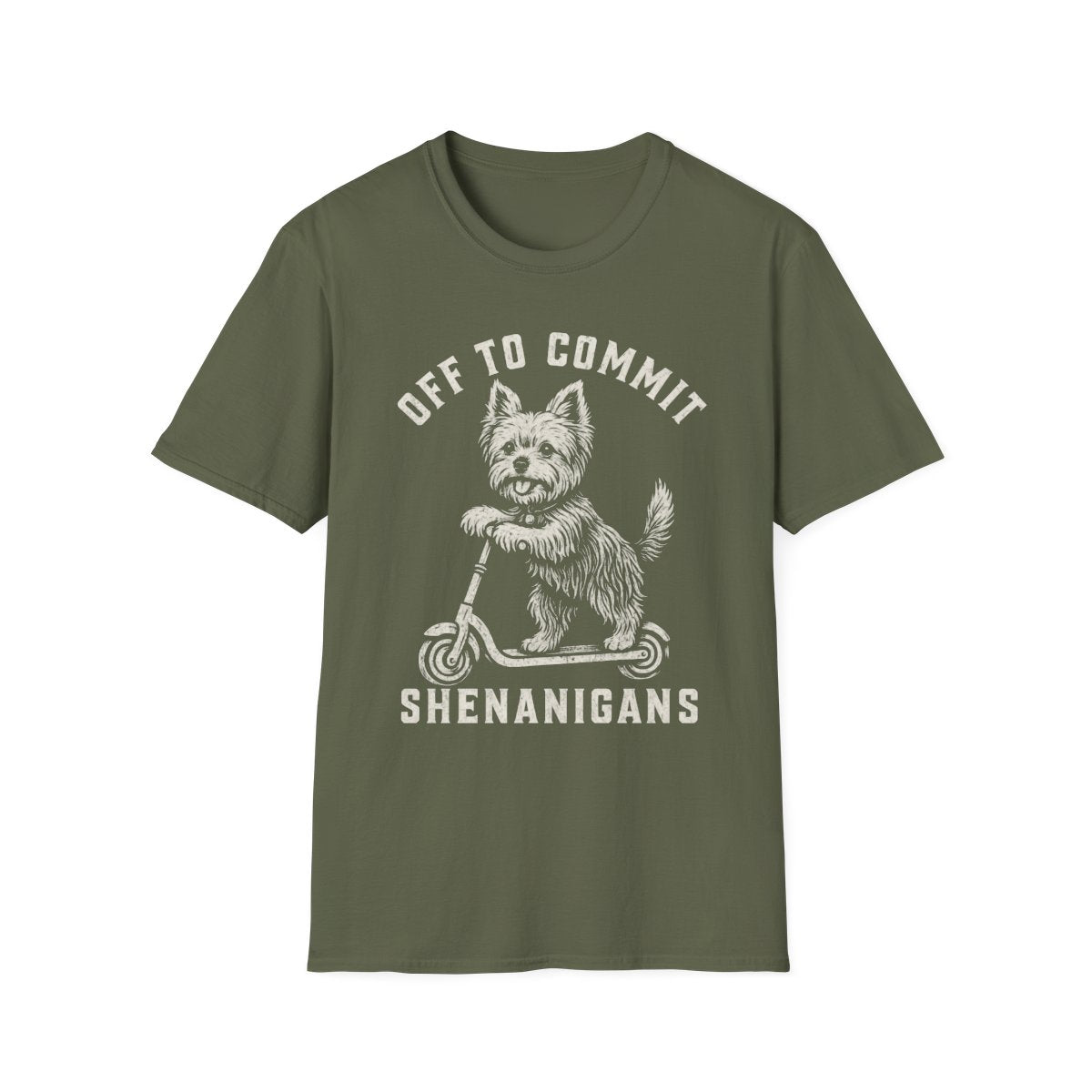 Scooter Yorkshire Terrier Tee - Military Green