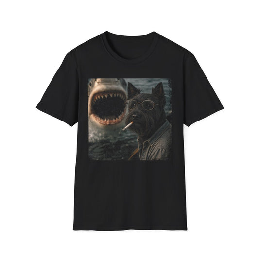 Scottish Terrier and Shark Tee - Black