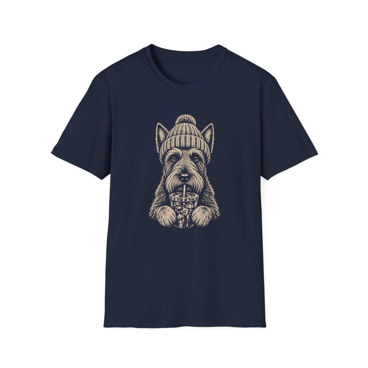 Scottish Terrier Cold Brew Tee - Navy