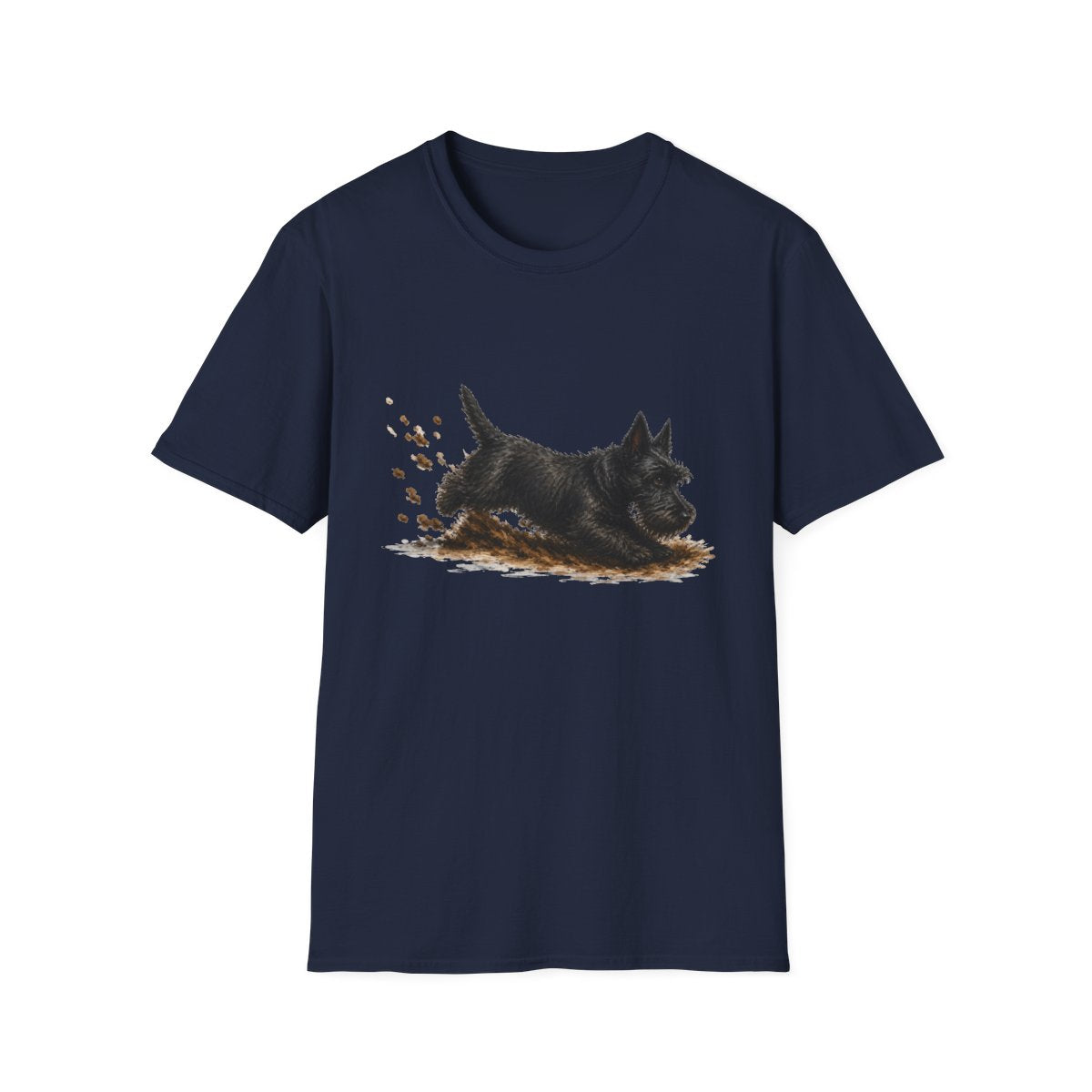 Scottish Terrier Excavating Mode On Tee - Navy