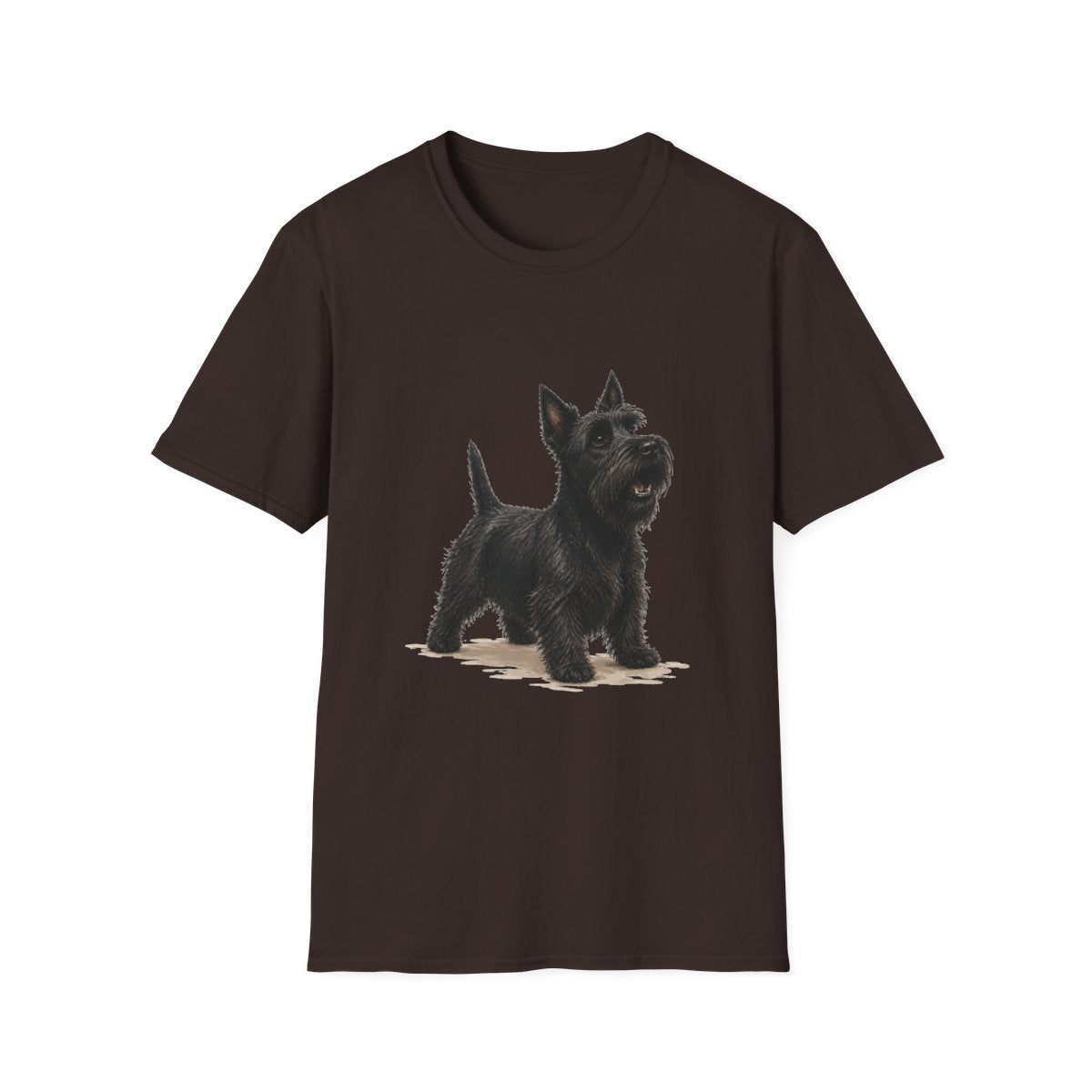 Scottish Terrier Head Of Security Tee - Dark Chocolate