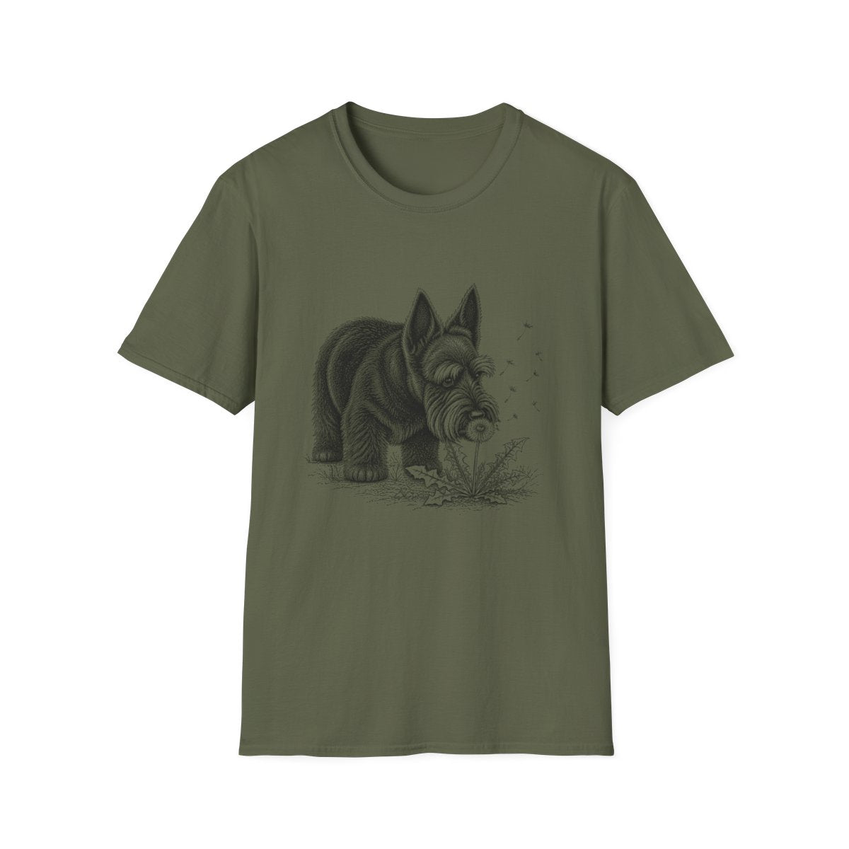 Scottish Terrier Make A Wish Tee - Military Green