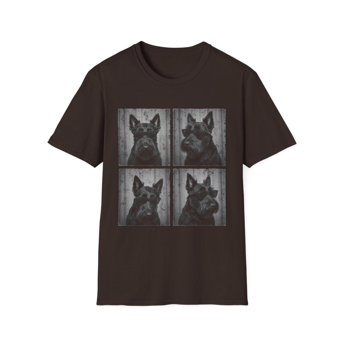 Scottish Terrier Photo Booth Tee - Dark Chocolate