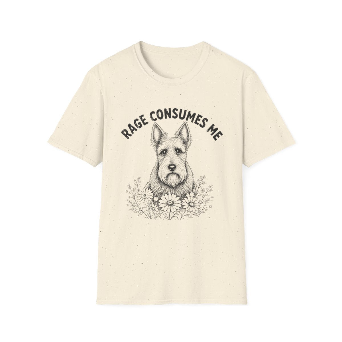 Scottish Terrier Rage Consumes Me Tee - Natural