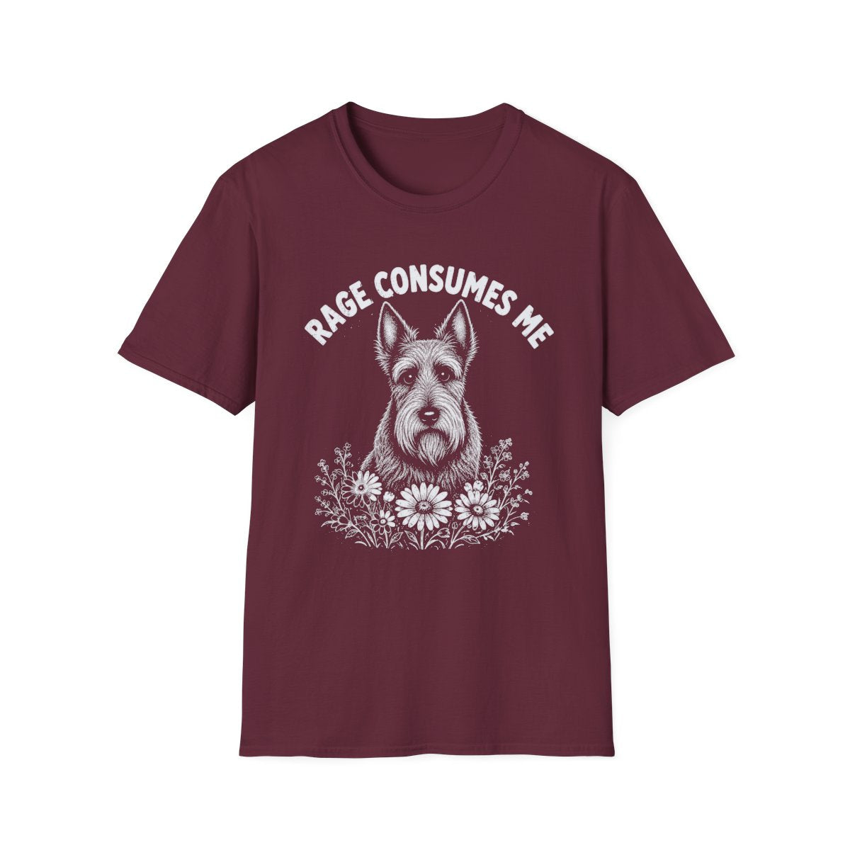 Scottish Terrier Rage Consumes Me Tee - Maroon