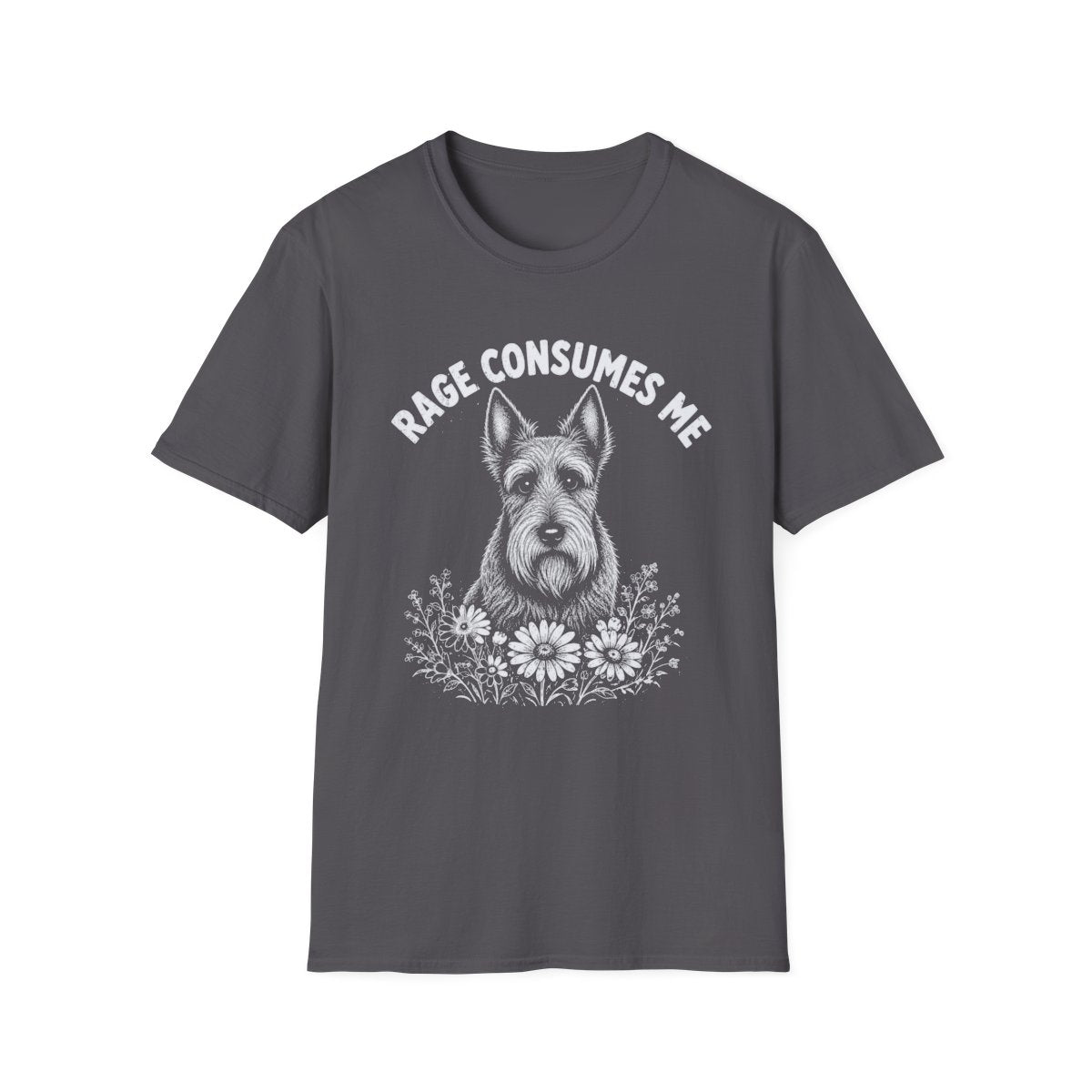 Scottish Terrier Rage Consumes Me Tee - Charcoal