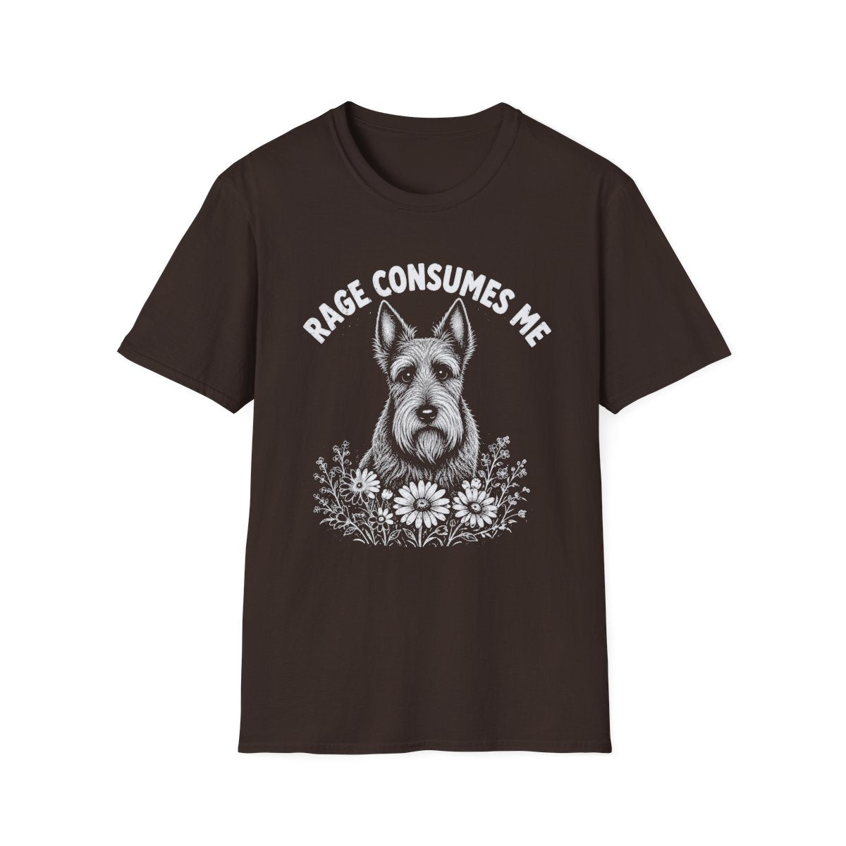 Scottish Terrier Rage Consumes Me Tee - Dark Chocolate