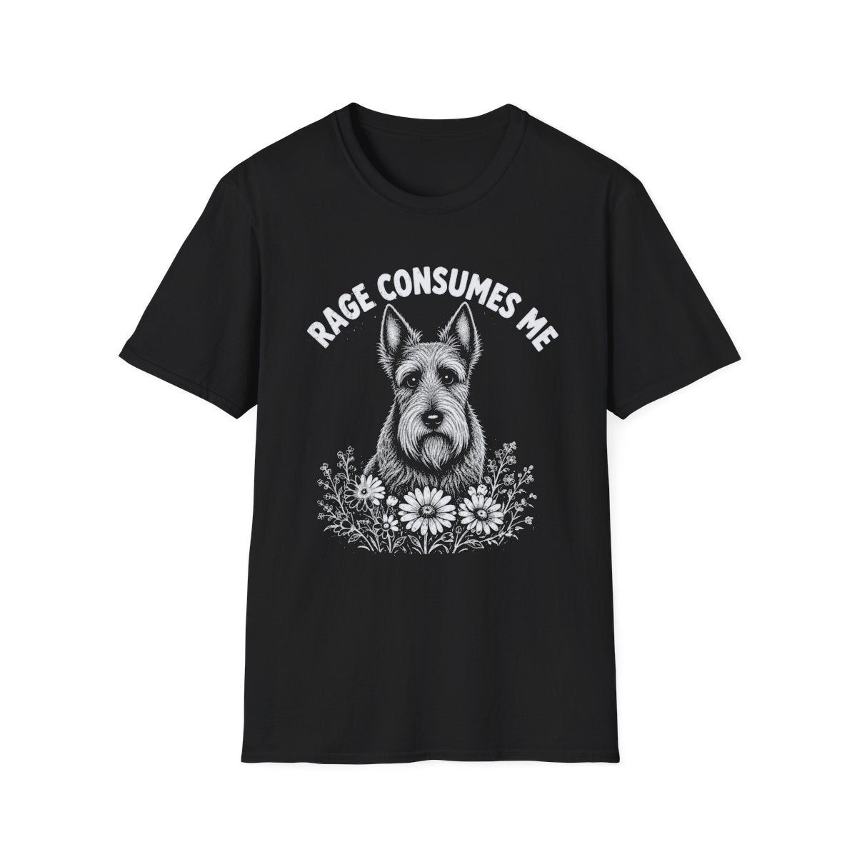 Scottish Terrier Rage Consumes Me Tee - Black