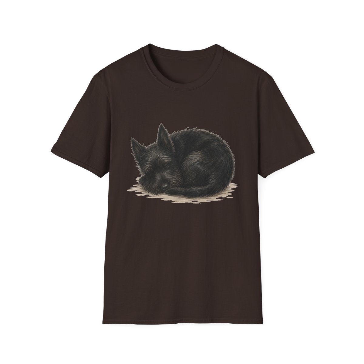 Scottish Terrier Rest At Last Tee - Dark Chocolate