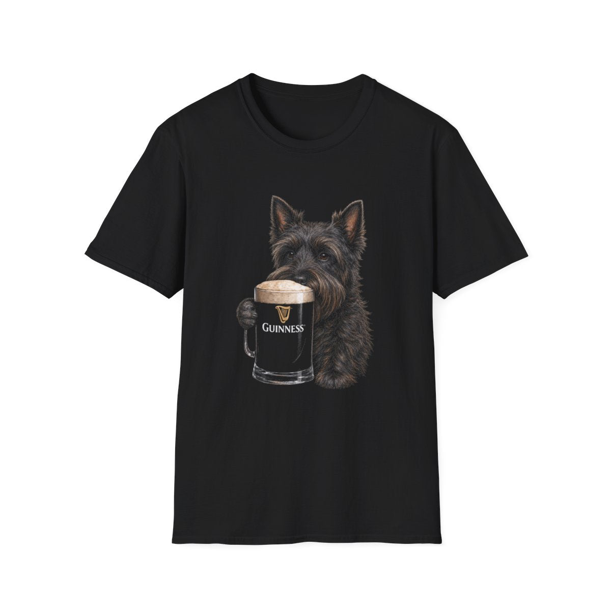 Scottish Terrier With A Pint Tee - Black