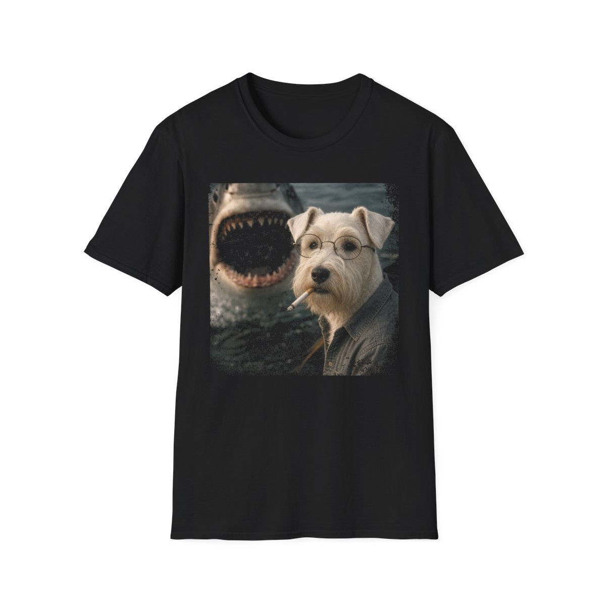Sealyham Terrier and Shark Tee - Black