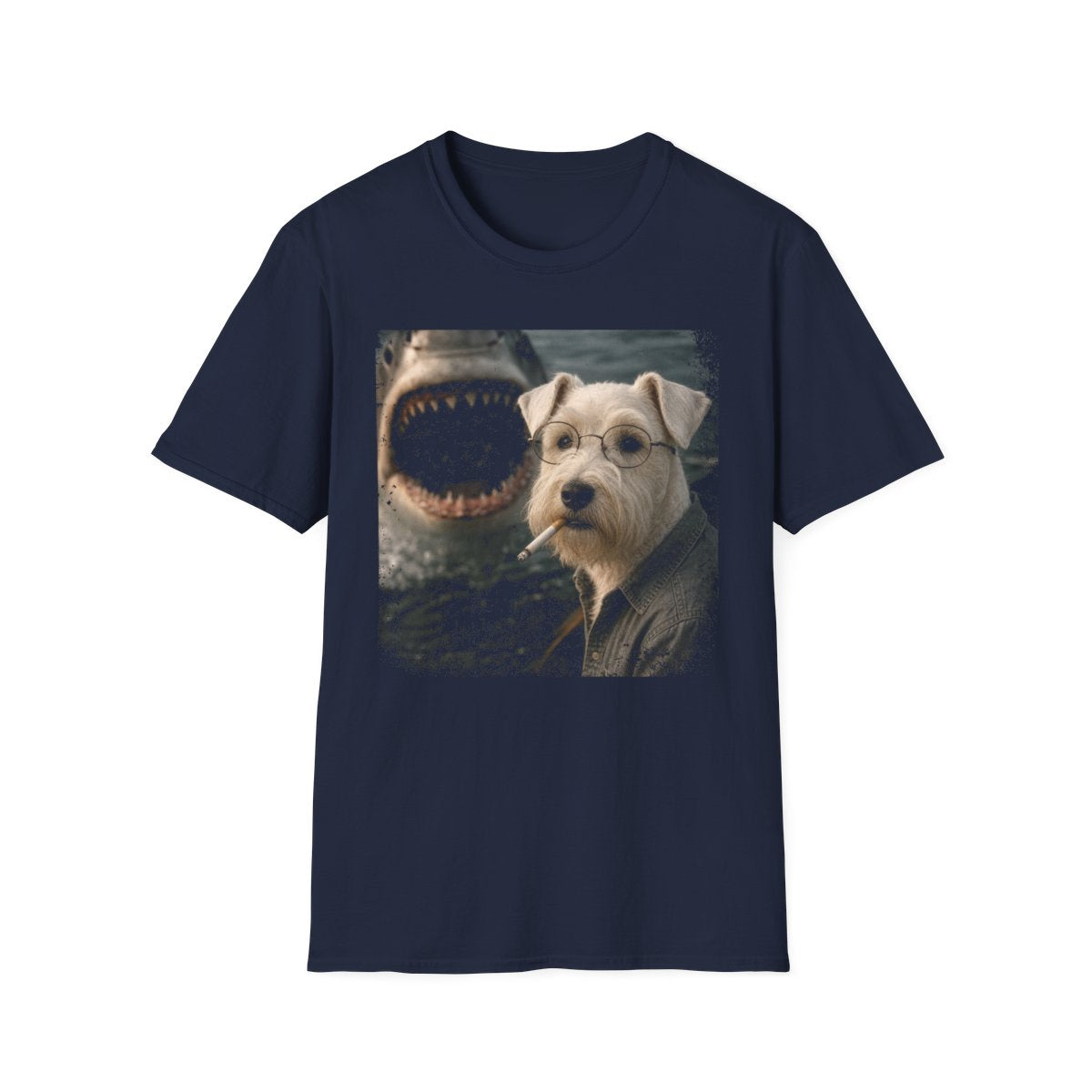Sealyham Terrier and Shark Tee - Navy