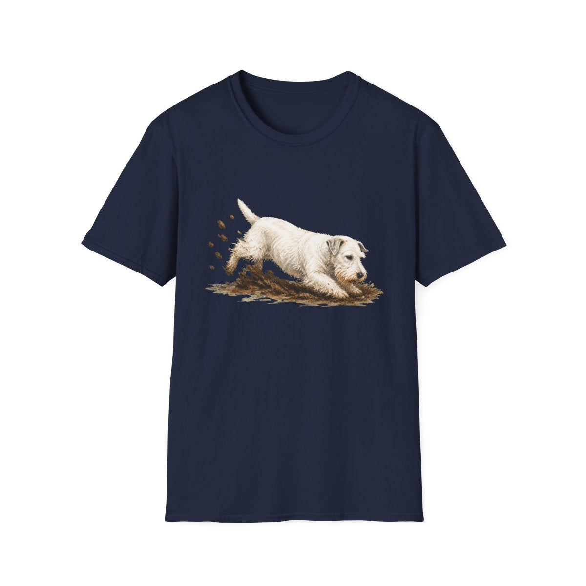Sealyham Terrier Excavating Mode On Tee - Navy