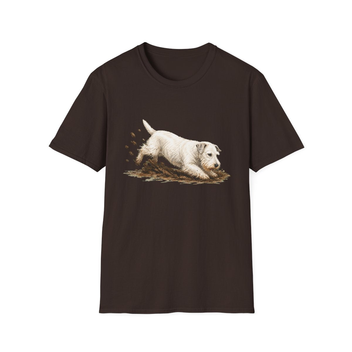Sealyham Terrier Excavating Mode On Tee - Dark Chocolate