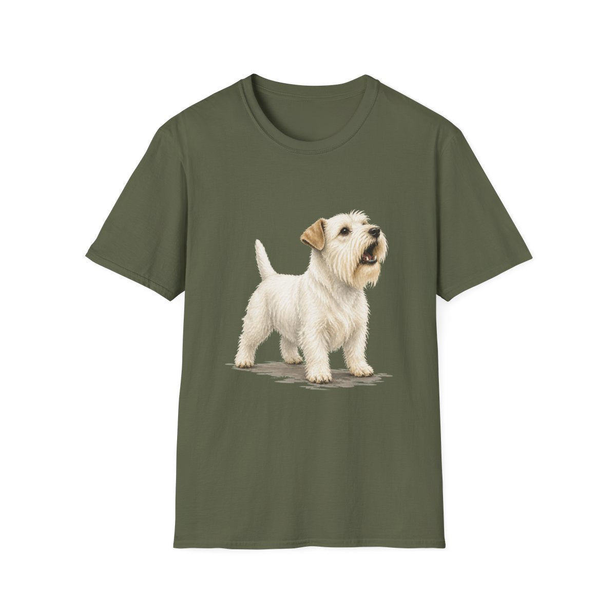 Sealyham Terrier Head Of Security Tee - Military Green