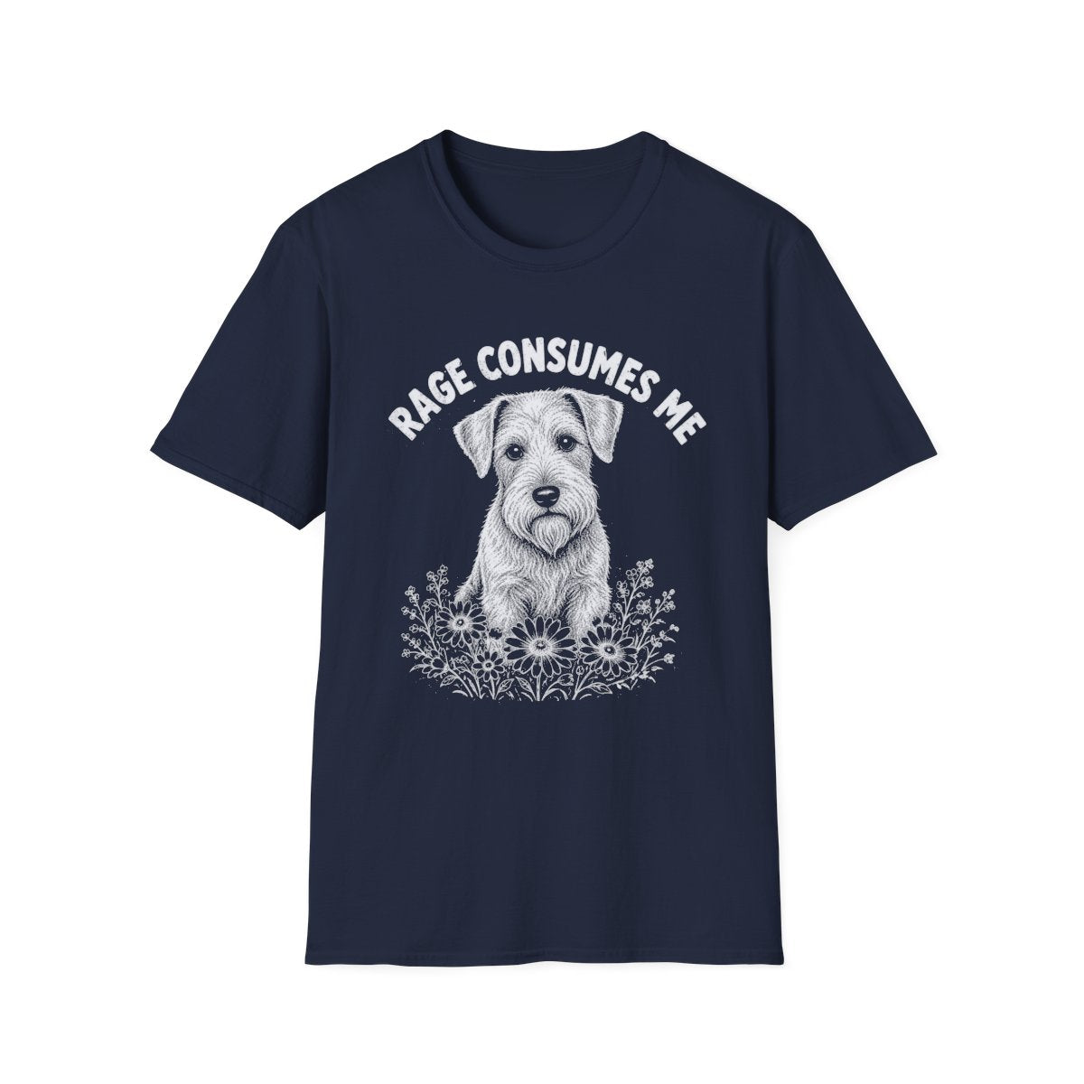 Sealyham Terrier Rage Consumes Me Tee - Navy