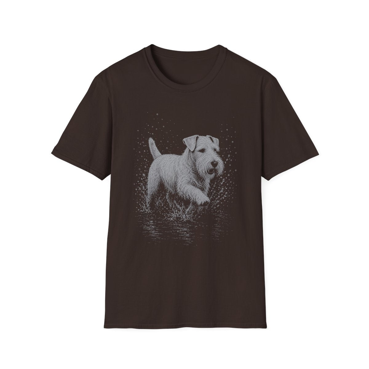 Sealyham Terrier Water Run Tee - Dark Chocolate