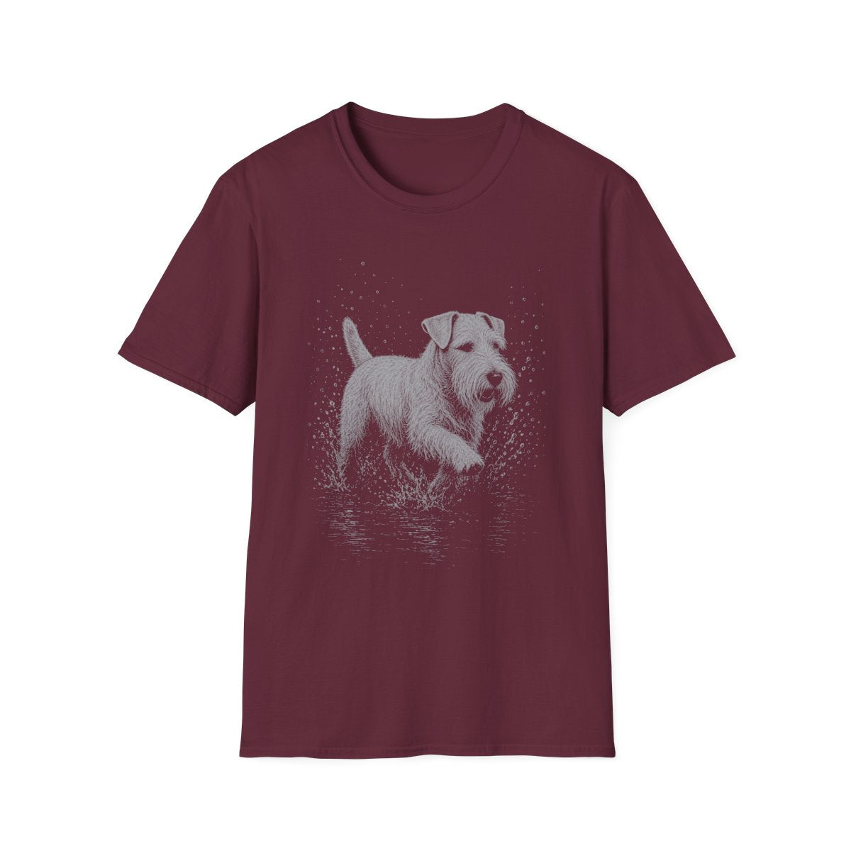 Sealyham Terrier Water Run Tee - Maroon