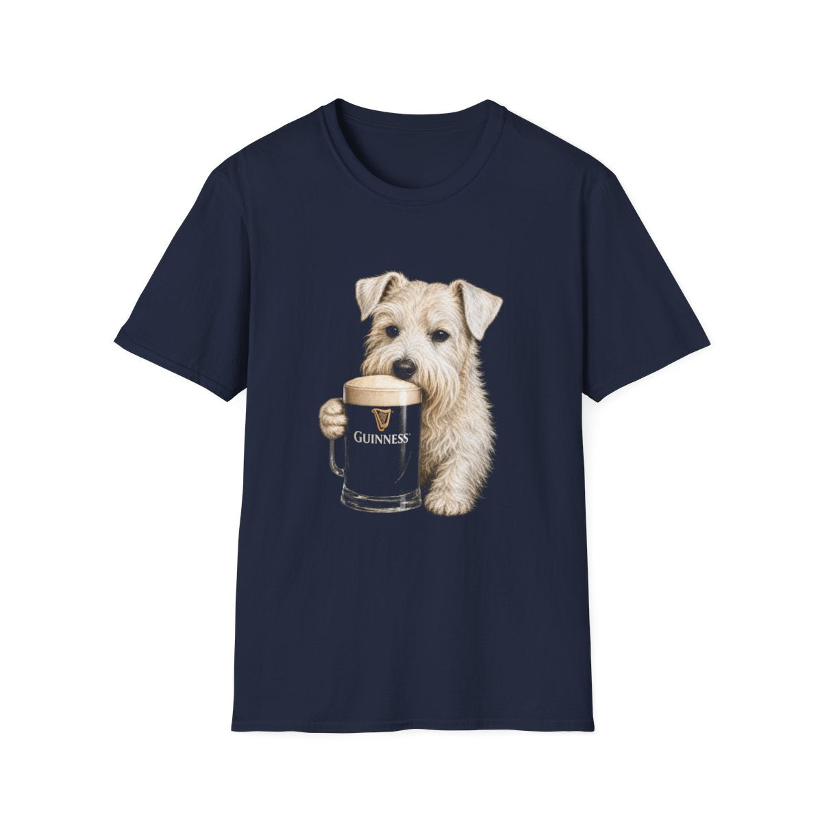 Sealyham Terrier With A Pint Tee - Navy