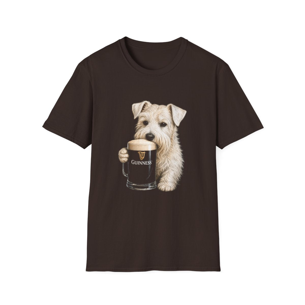 Sealyham Terrier With A Pint Tee - Dark Chocolate