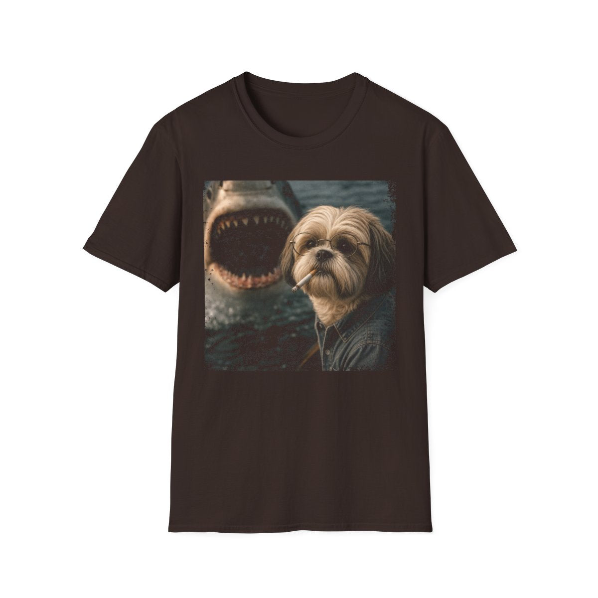 Shih Tzu and Shark Tee - Dark Chocolate