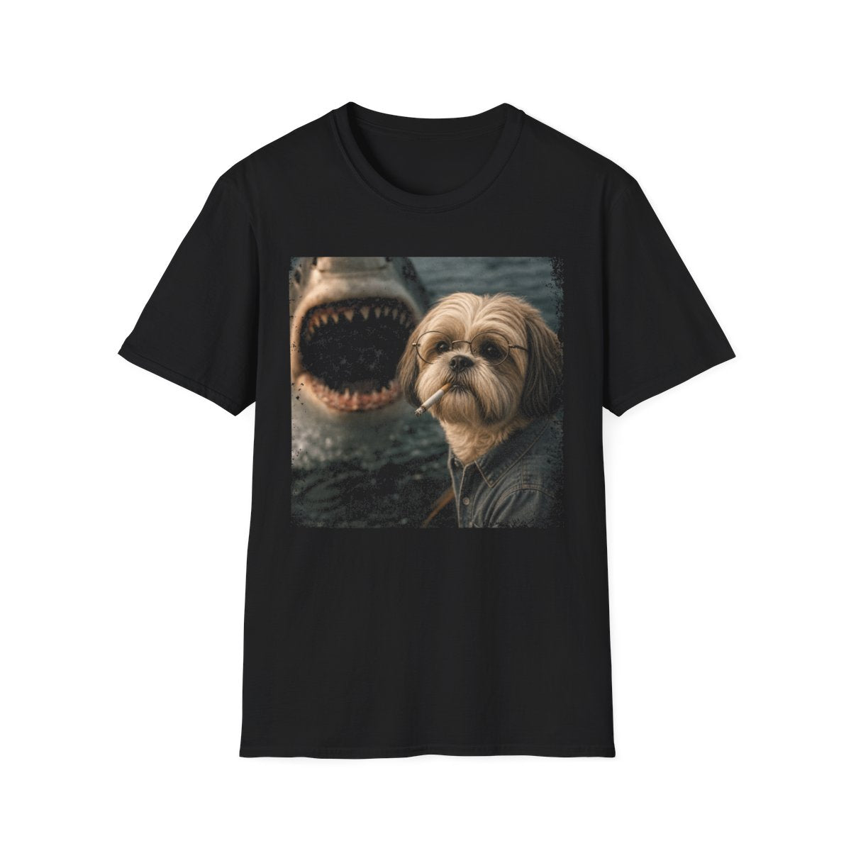 Shih Tzu and Shark Tee - Black