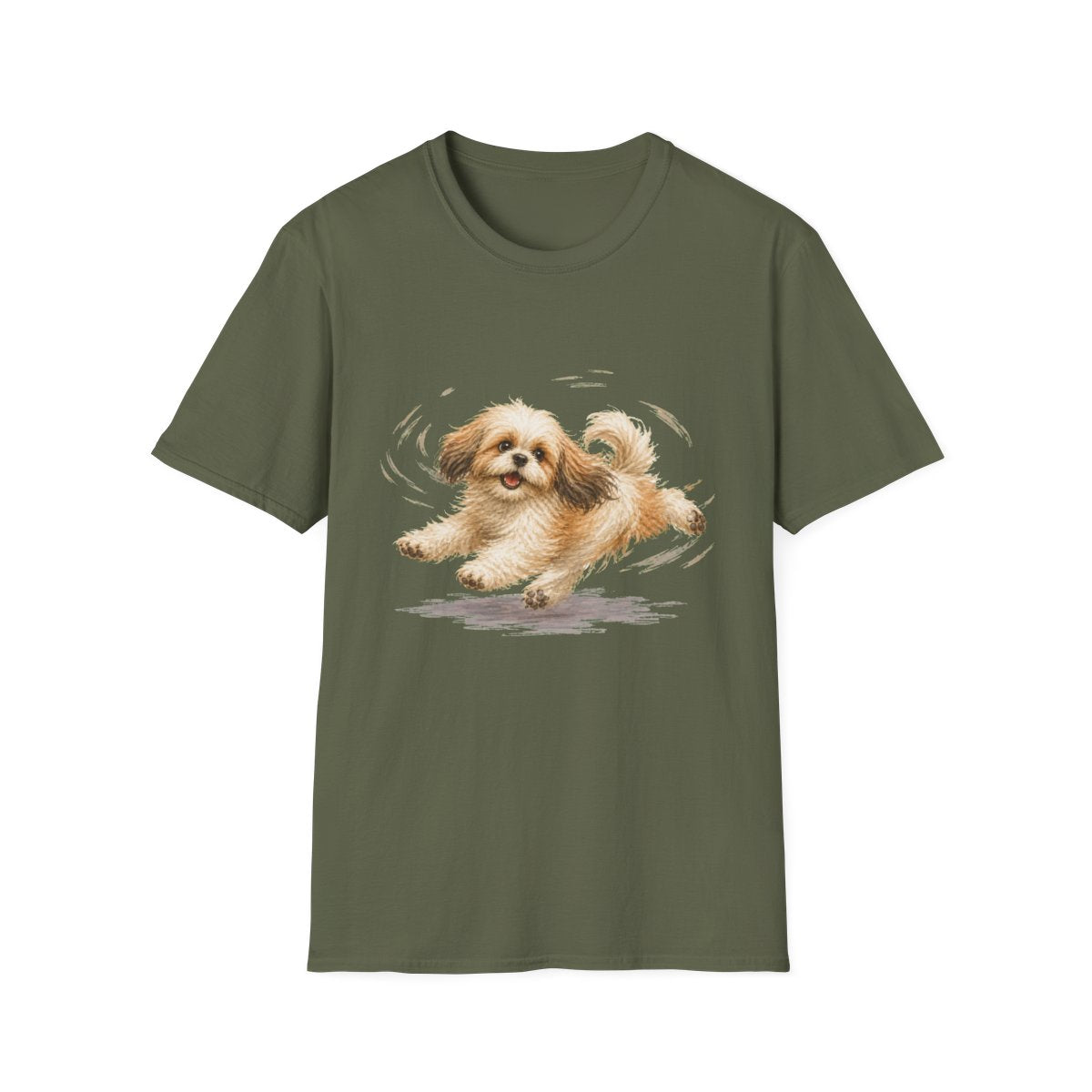 Shih Tzu Certified Zoomies Champion Tee - Military Green