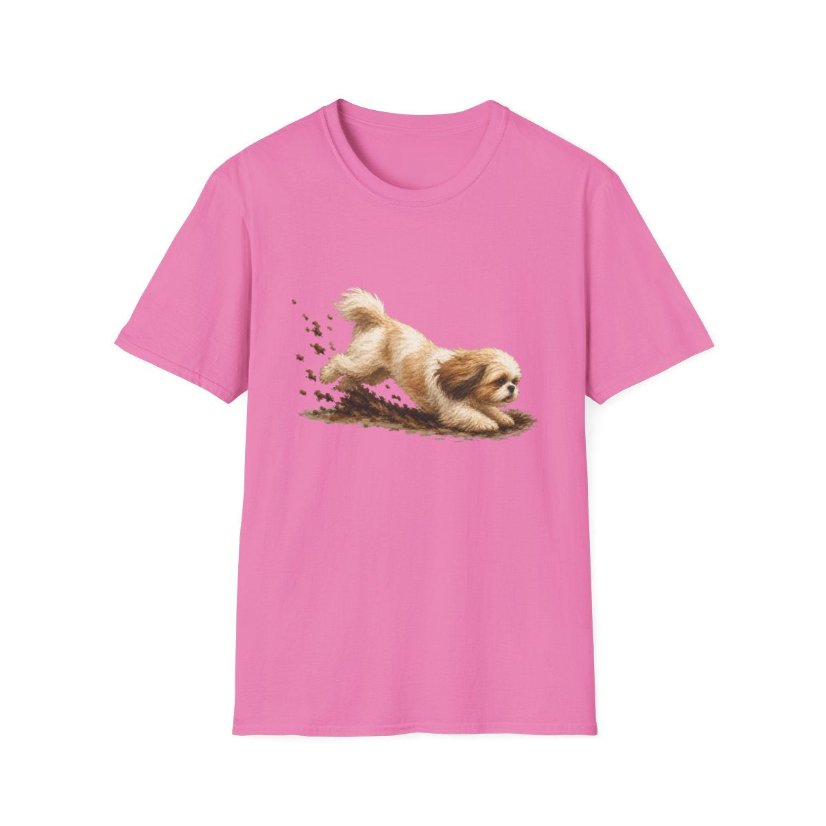 Shih Tzu Excavating Mode On Tee - Azalea