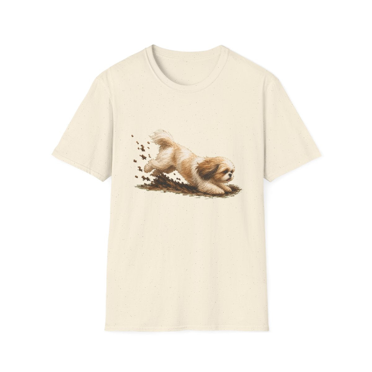 Shih Tzu Excavating Mode On Tee - Natural