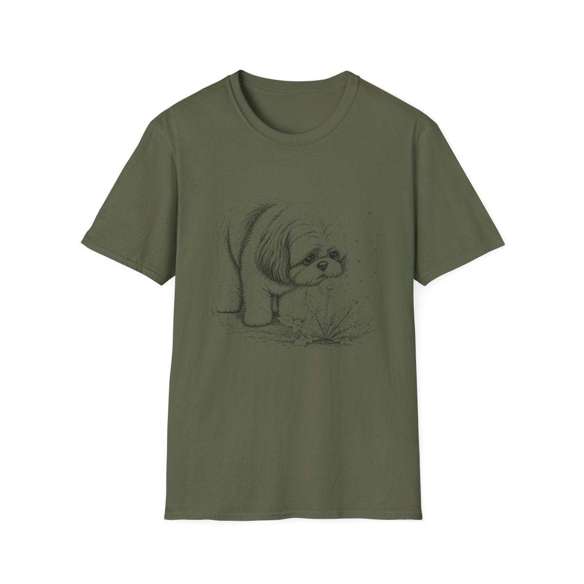 Shih Tzu Make A Wish Tee - Military Green