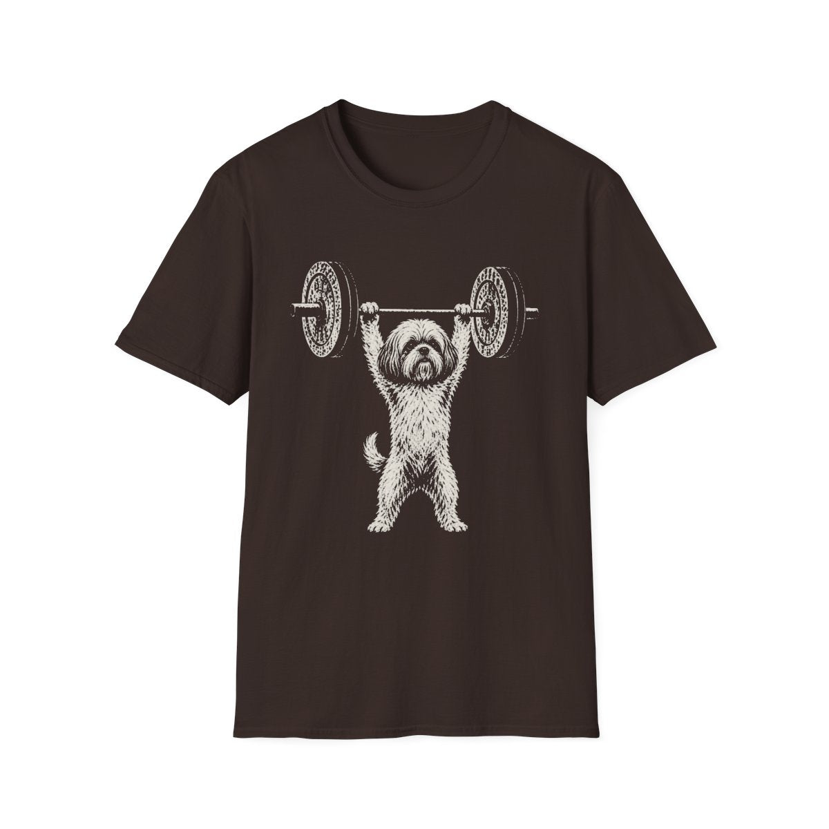 Shih Tzu Powerlifting Tee - Dark Chocolate
