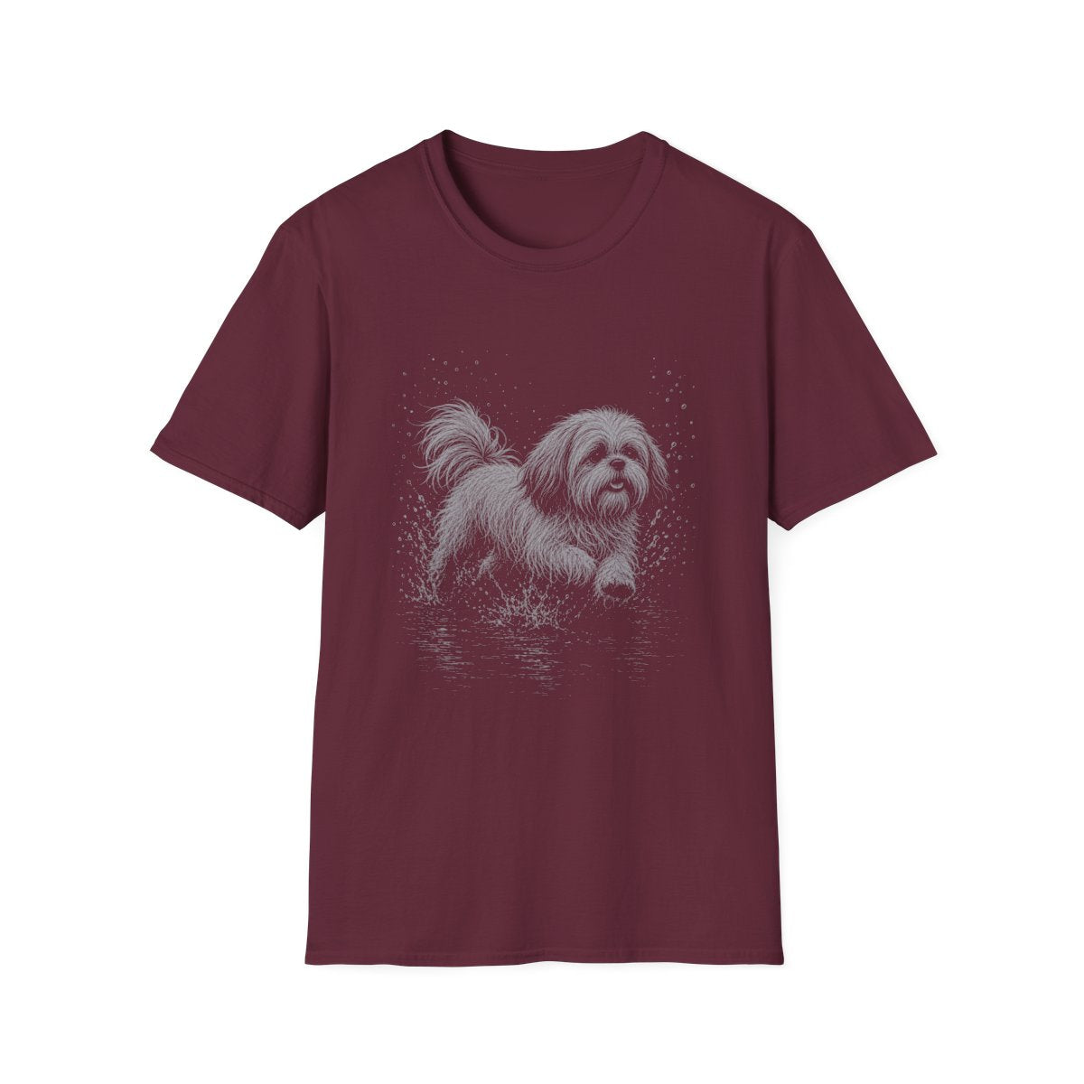 Shih Tzu Water Run Tee - Maroon