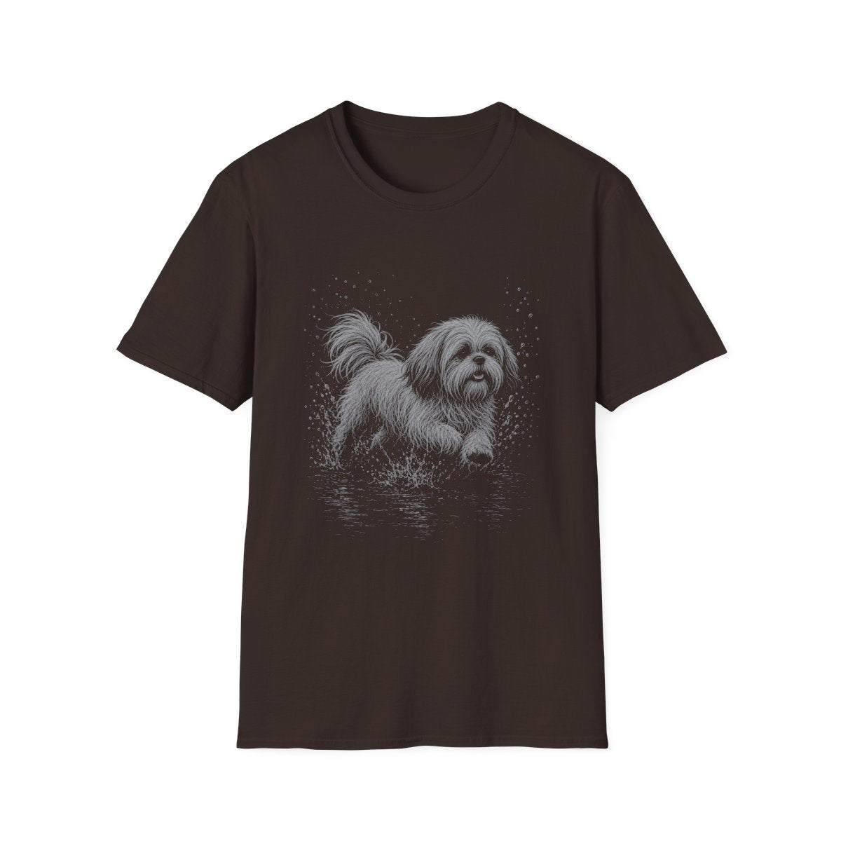 Shih Tzu Water Run Tee - Dark Chocolate