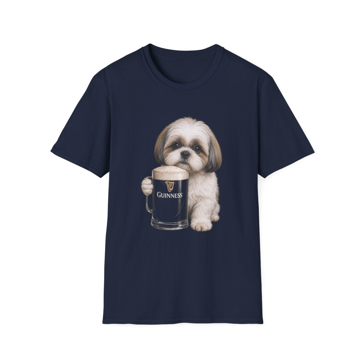 Shih Tzu With A Pint Tee - Navy