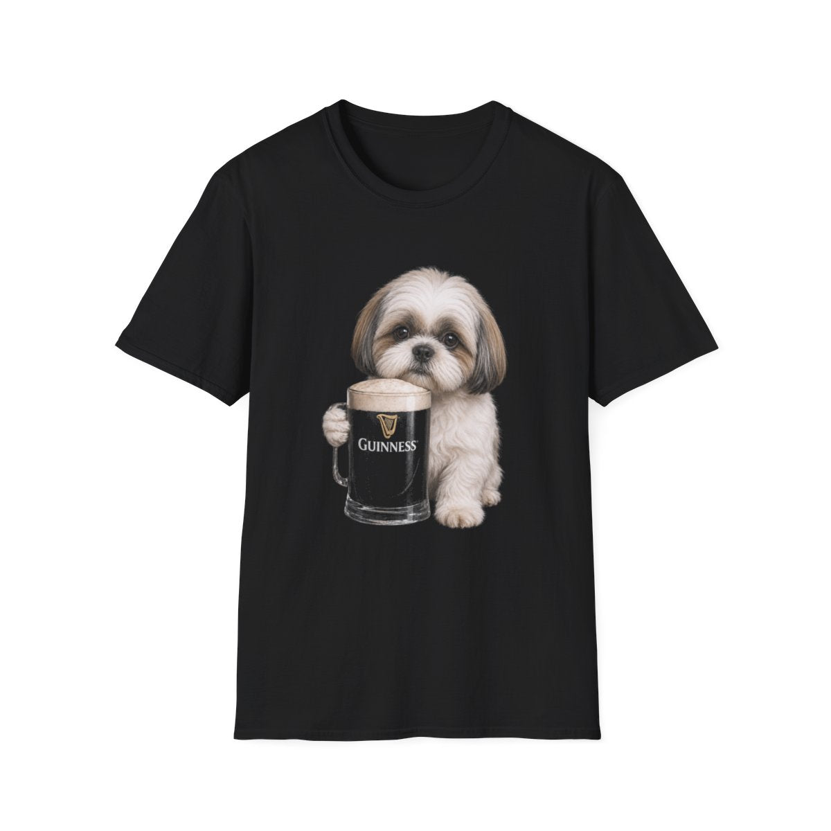 Shih Tzu With A Pint Tee - Black