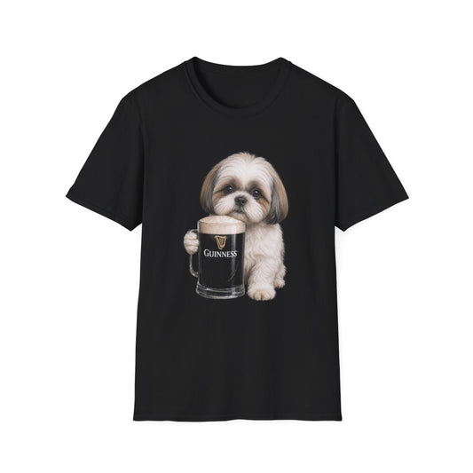 Shih Tzu With A Pint Tee - Black