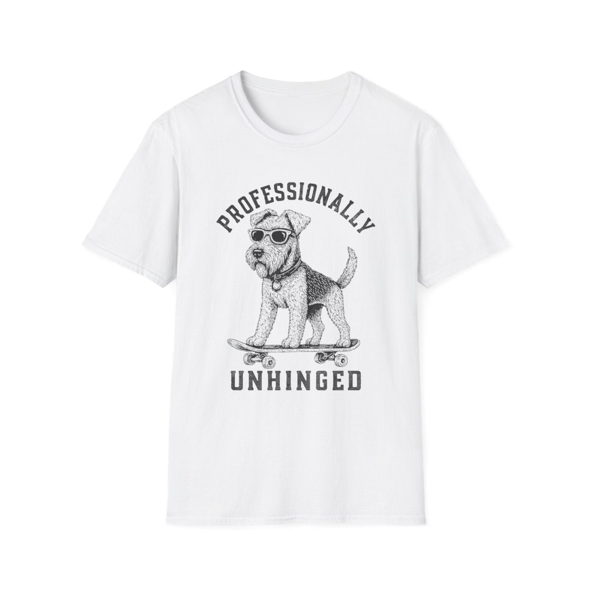 Skateboard Airedale Terrier Tee - White