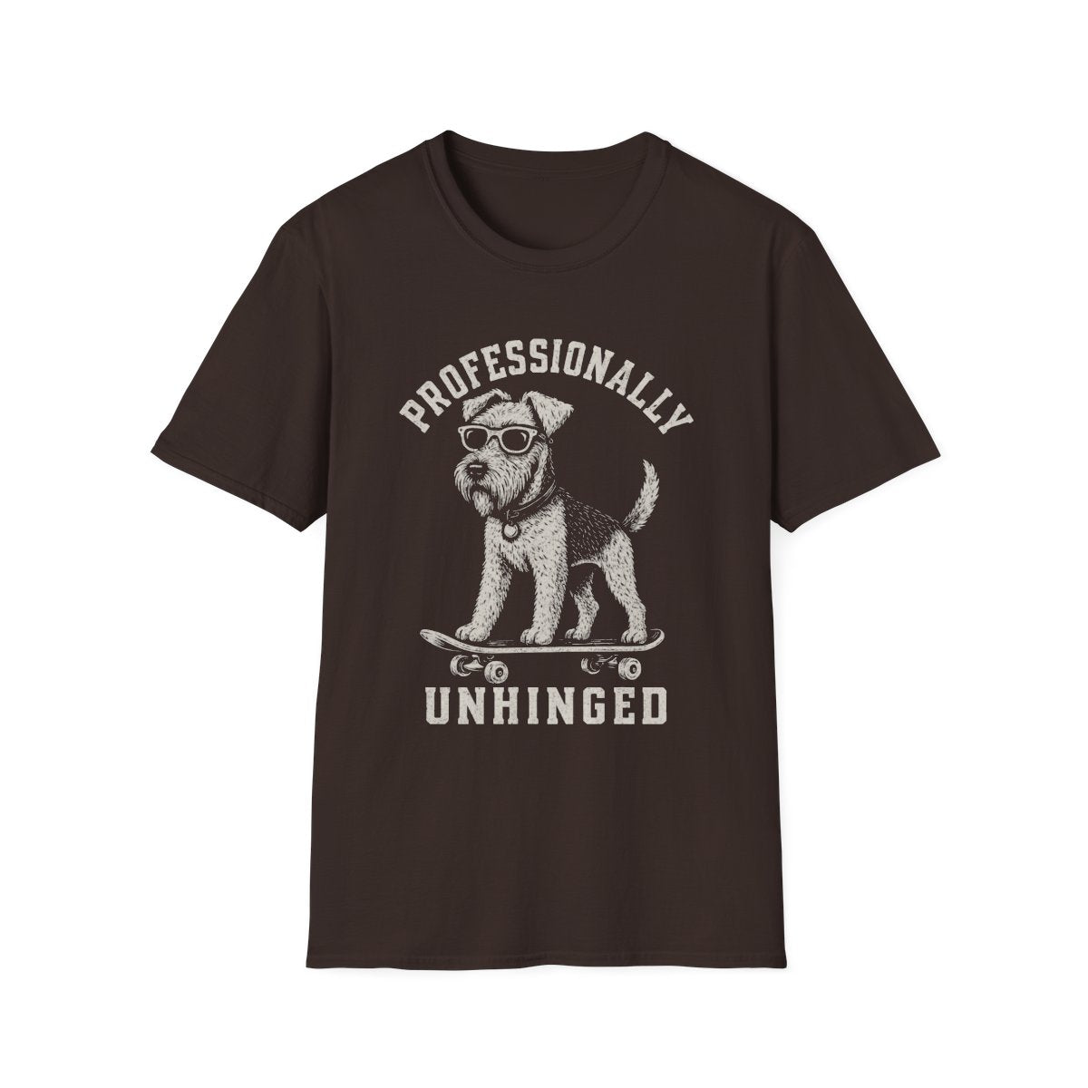 Skateboard Airedale Terrier Tee - Dark Chocolate