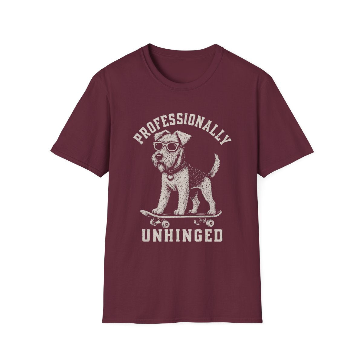 Skateboard Airedale Terrier Tee - Maroon