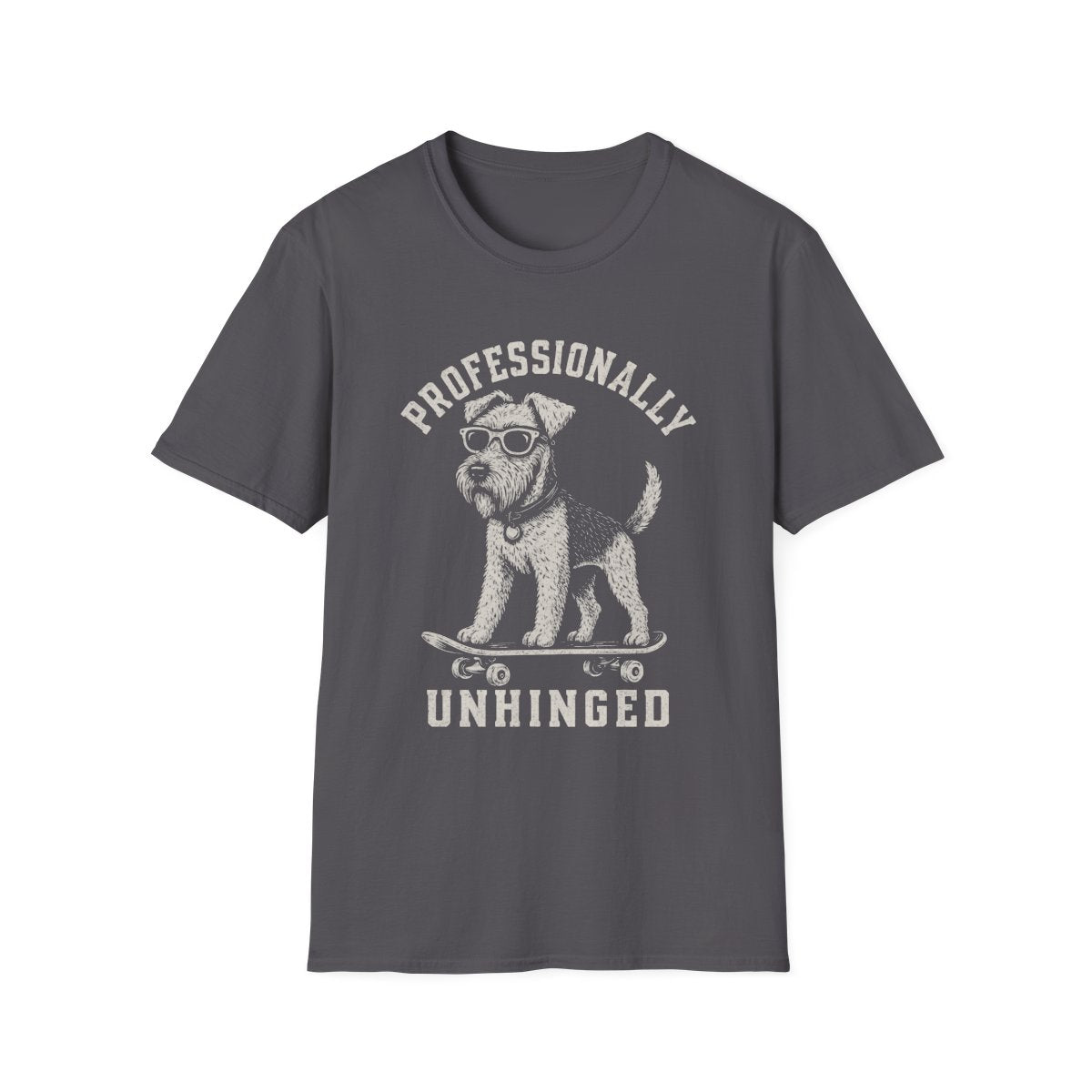 Skateboard Airedale Terrier Tee - Charcoal