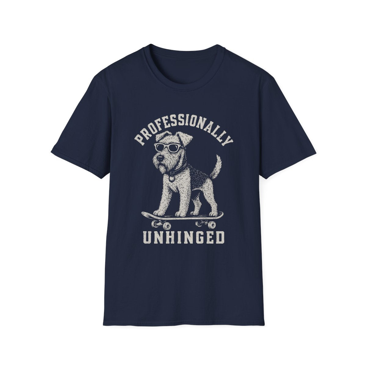 Skateboard Airedale Terrier Tee - Navy