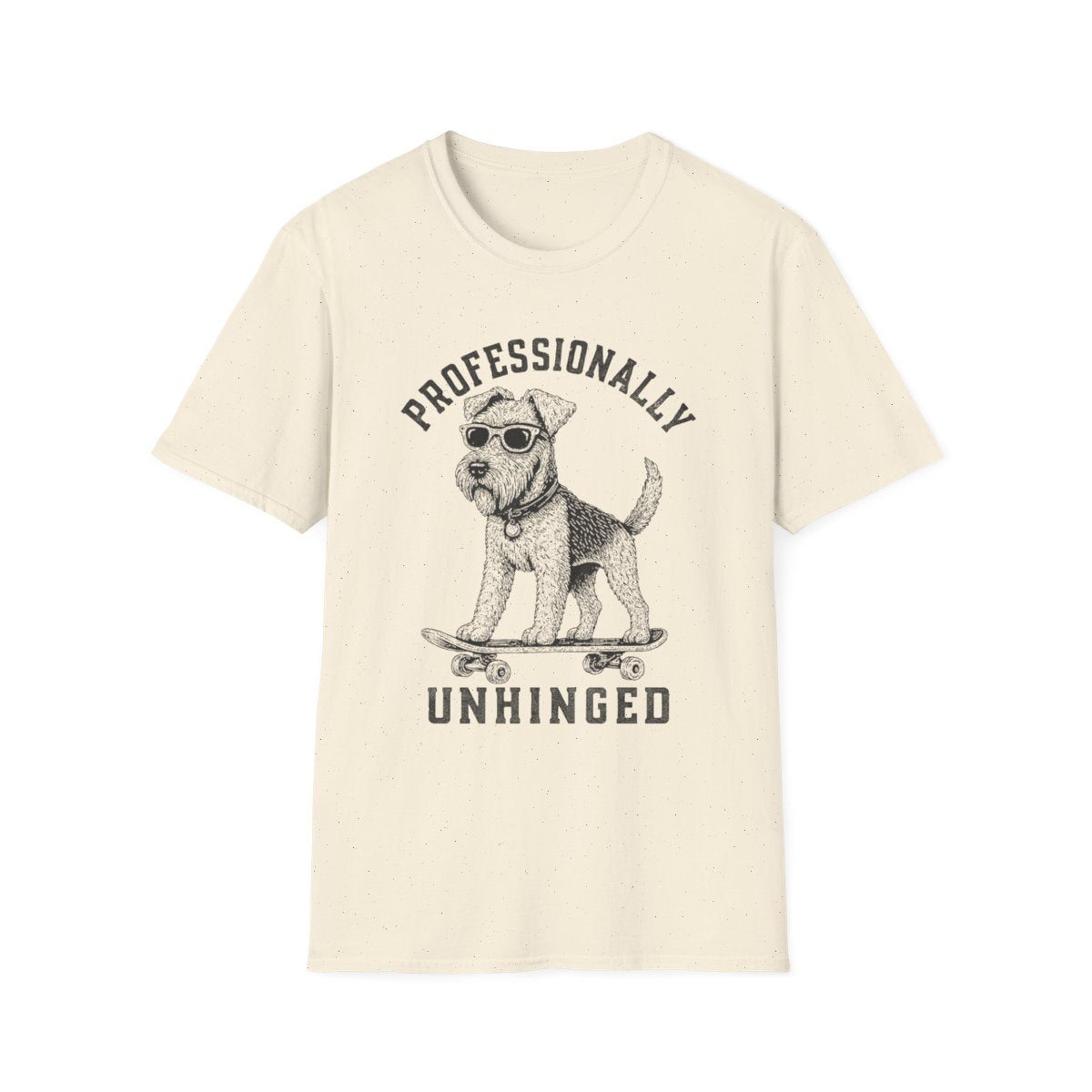Skateboard Airedale Terrier Tee - Natural