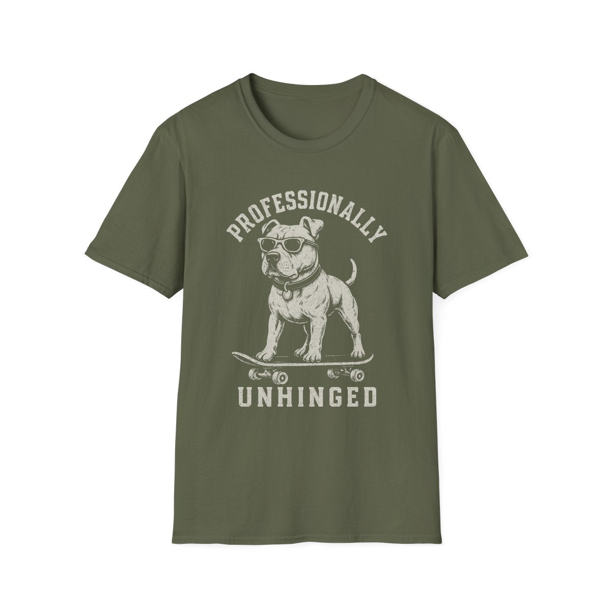 Skateboard American Staffordshire Terrier Tee - Military Green